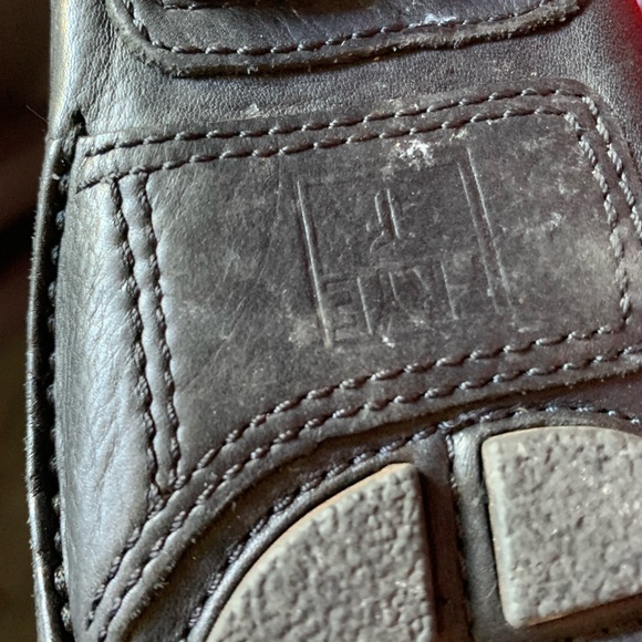 FRYE Reagan Black Leather Moccasins with Studded Detailing - Picture 12 of 16